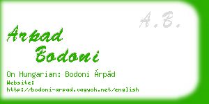 arpad bodoni business card